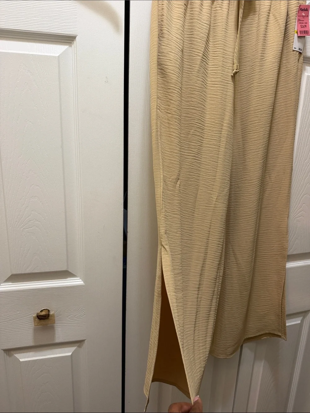 Michael Kors Beige Wide-Leg Drawstring Pants